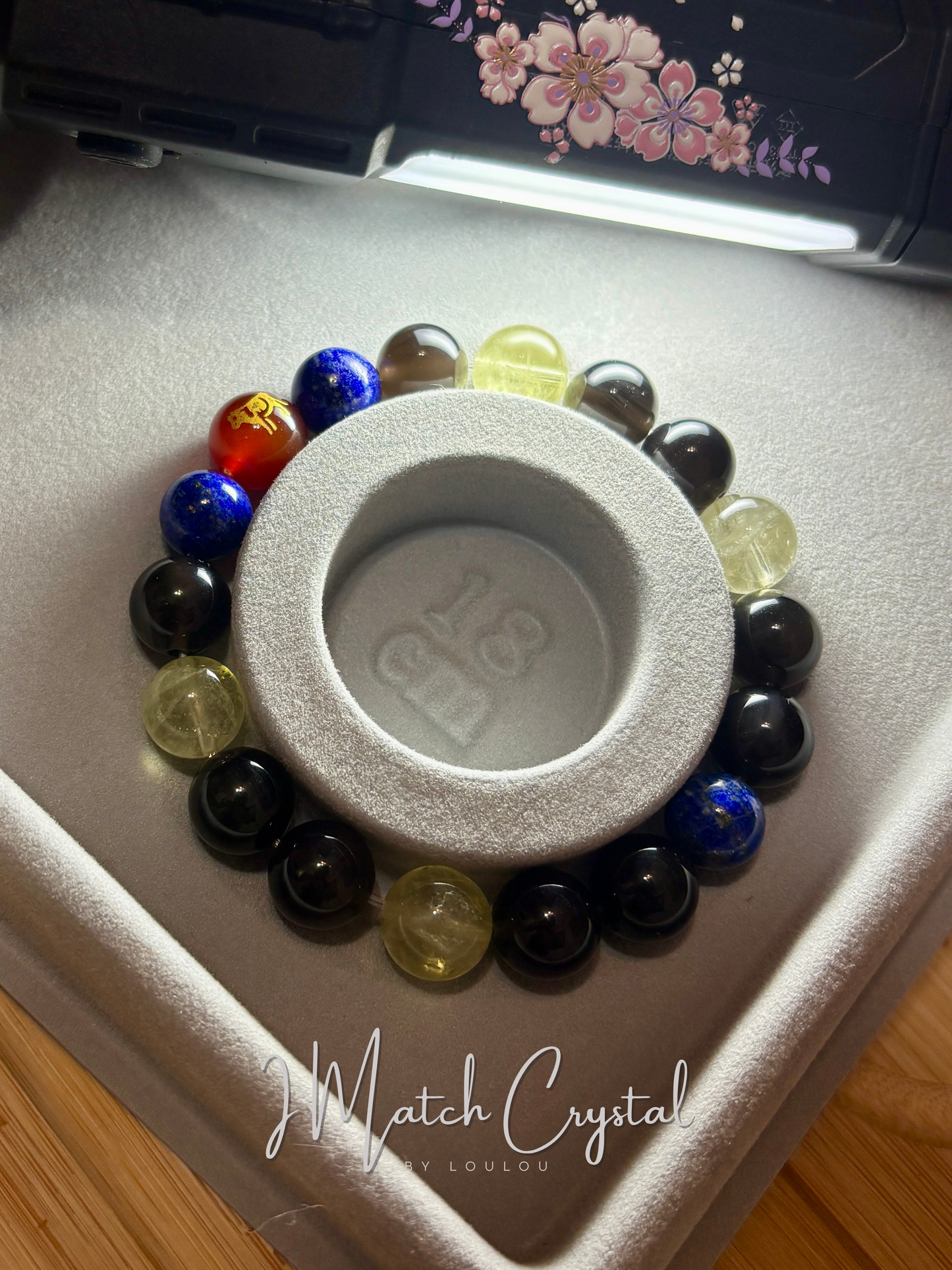 🐭【子鼠六合開運手串】黑曜石 · 青金石 · 黃水晶｜11mm三才貴人局🐭