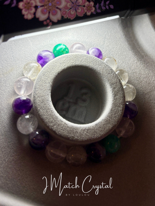 ✨【ADHD】8mm ADHD友善水晶手串｜紫水晶・粉晶・閃靈鑽・天河石｜穩定情緒・提升專注力✨